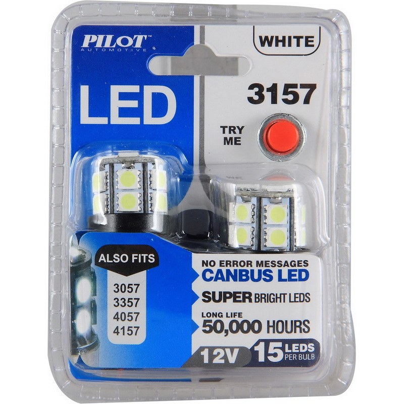 Pilot/Bully Brake Light Bulb – LED, 3157 Replacement Bulb, Red, Set of 2 – IL-3157-15RBK
