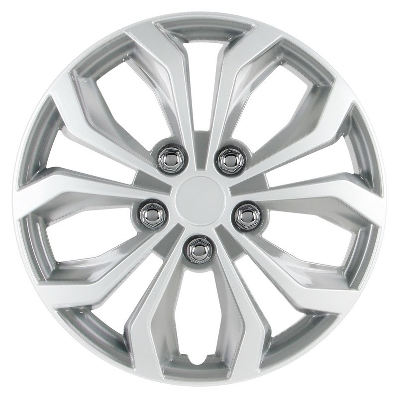 Pilot/Bully Wheel Cover, Spyder Performance, 15 Inch, Black/ Silver, ABS Plastic, Set of 4 – WH553-15S-BS