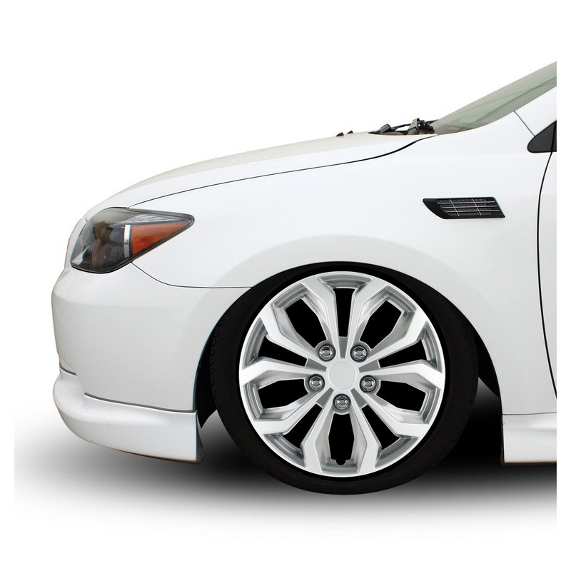 Pilot/Bully Wheel Cover, Spyder Performance, 15 Inch, Black/ Silver, ABS Plastic, Set of 4 – WH553-15S-BS