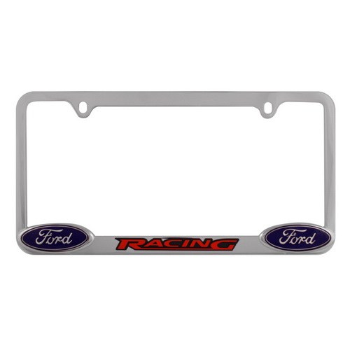 Pilot/Bully License Plate Frame, Official, Ford Logo, Chrome Plated Frame, Blue Logo with White Letters, Die Cast Zinc – WL021-C