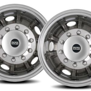 Pacific Dual Wheel Simulator, Fits 22-1/2 Inch X 7-1/2 Inch – 10 Lug, 5 Vent Holes Wheel Polished, Stainless Steel, Bolt-On – 22-2271RH5