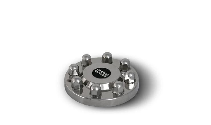 Pacific Dual Wheel Simulator Axle Cover, Fits Pacific Dualies Wheel Simulator Part# 29-1608, Front, Bolt-On, Polished, Stainless Steel – 29-1603
