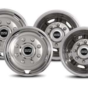 Pacific Dual Wheel Simulator, Fits 17 Inch – 8 Lug, 5 Vent Holes Wheel, Polished, Stainless Steel, Bolt-On, Does Not Fit Aluminum Wheels – 30-1708