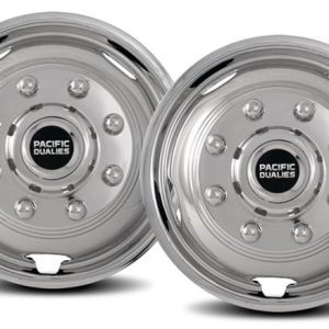 Pacific Dual Wheel Simulator, Fits 17 Inch – 8 Lug, 5 Vent Holes Wheel, Polished, Stainless Steel, Bolt-On, Does Not Fit Aluminum Wheels – 30-1708