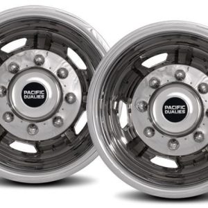 Pacific Dual Wheel Simulator, Fits 17 Inch – 8 Lug, 5 Vent Holes Wheel, Polished, Stainless Steel, Bolt-On, Does Not Fit Aluminum Wheels – 30-1708