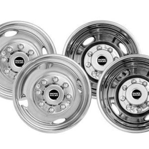 Pacific Dual Wheel Simulator, Fits 16 Inch Diameter X 6 Inch Width – 8 Lug/ 4 Vent Holes Wheel, Front and Rear, Stainless Steel, Bolt-On – 33-1608