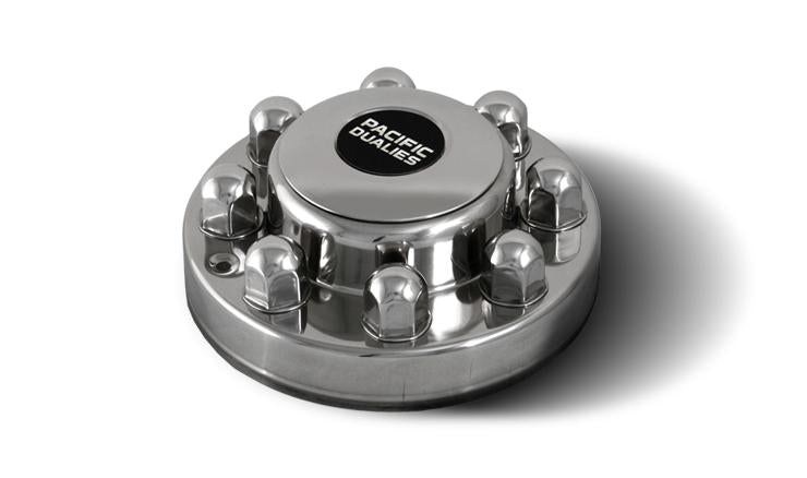 Pacific Dual Wheel Simulator Axle Cover, Fits Pacific Dualies 34/ 35/ 38/ 39 Series Wheel Simulators, Front, Bolt-On, Polished – 38-1603
