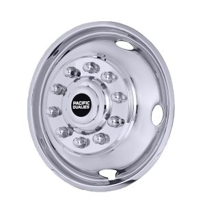 Pacific Dual Wheel Simulator, Fits 19-1/2 Inch – 10 Lug Wheel, Polished, Front, Stainless Steel, Single, Does Not Fit Aluminum Wheels – 43-1901