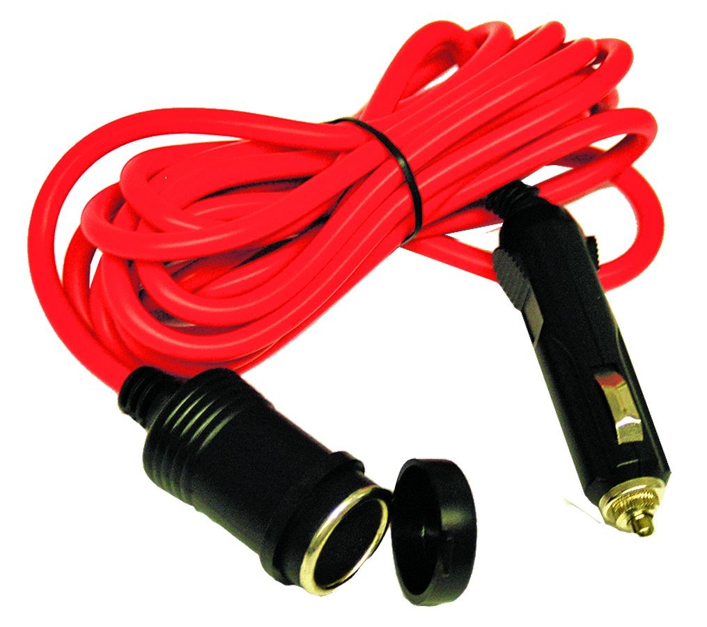 Prime Prodct Cigarette Lighter Extension Cord, 10 Foot Length, 18 Gauge, Cigarette Lighter Plug and 12 Volt Receptacle Ends, 5 Amp, Black – 08-0919