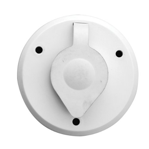 Prime Prodct Receptacle, Outdoor Use, TV Cable Input, Single Round Receptacle, White, With Cover – Aug-08
