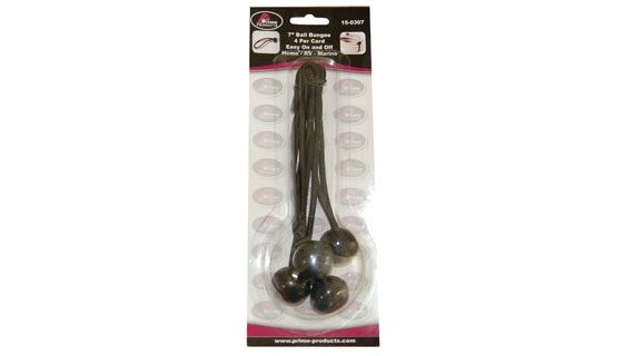 Prime Prodct Bungee Cord, Ball Bungee, Four 7 Inch Length, Ball and Loop, Black – 15-0307