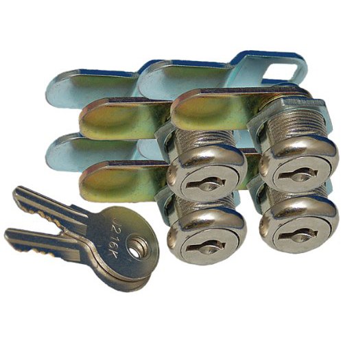 Prime Prodct Lock Cylinder, For Baggage Doors, Standard Key Cam Lock, 5/8 Inch Length, Round Face, Chrome Plated, Pack of 4 – 18-3310