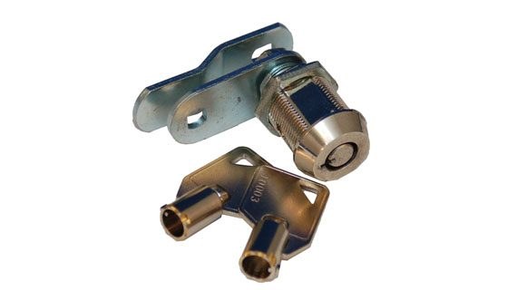 Prime Prodct Lock Cylinder, For Baggage Compartment Doors, Ace Key Cam Lock, 1-1/8 Inch Length, Round Face, Chrome Plated, Two Keys – 18-3329