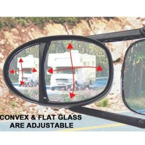 Prime Prodct Exterior Towing Mirror, Dual Head Xlr Ratchet Clip-On, Manual, Black – 30-0083