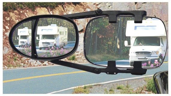 Prime Prodct Exterior Towing Mirror, Dual Head Xlr Ratchet Clip-On, Manual, Black – 30-0083