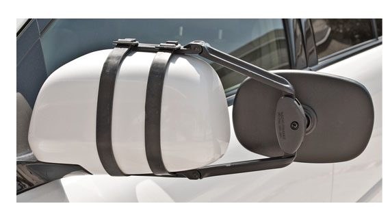 Prime Prodct Exterior Towing Mirror, Extra Large Clip-On, OEM Mirrors with Adjustable Rubber Straps, Extends 11-1/2 Inch, Manual – 30-0096