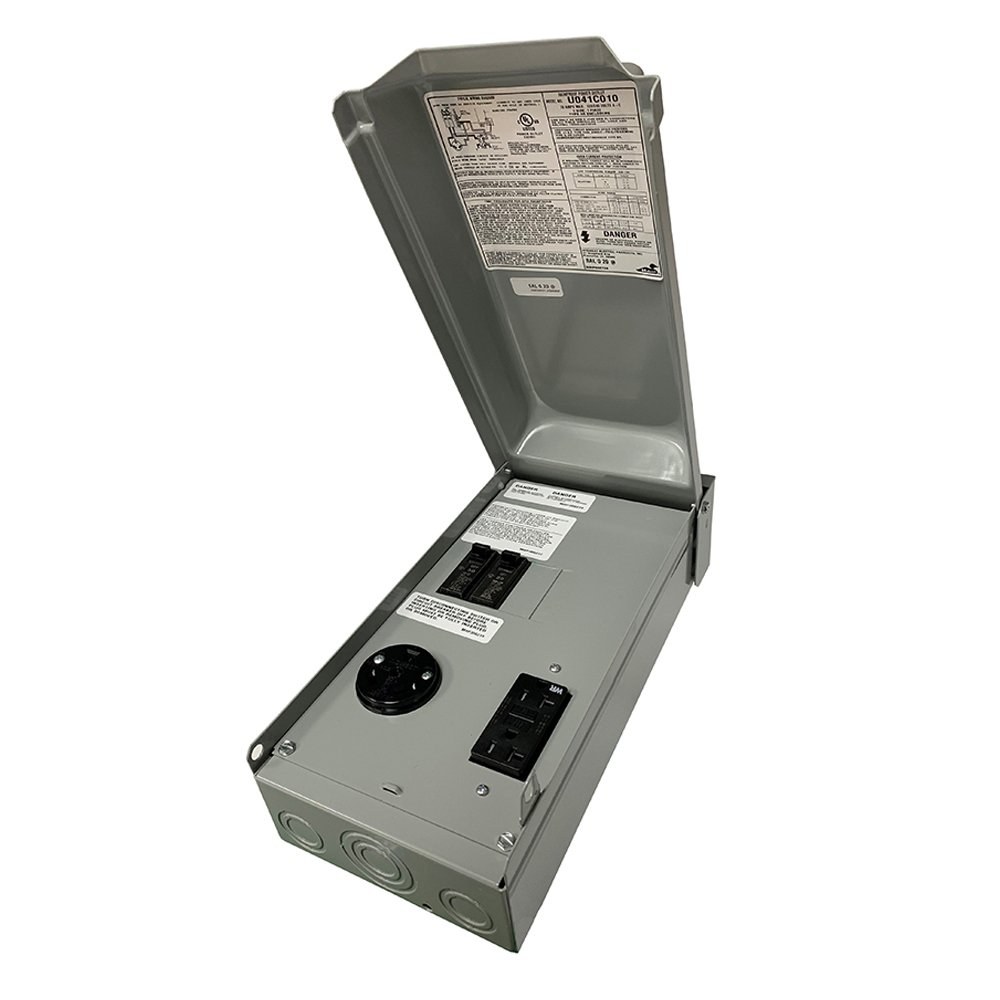 Parallax Pwr Receptacle, Outdoor/ Indoor Use, 120/ 240 Volt AC Power, With 30 Amp TT-30 and 20 Amp Ground Fault Interrupter – U041C010P