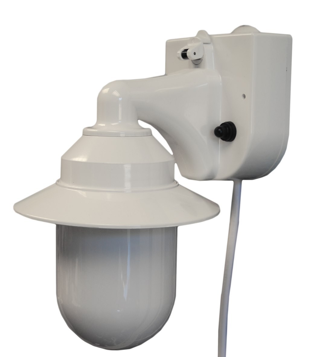 Polymer Prod Porch Light, 120 Volt AC, Portable Wall Lantern Type, 5-1/2 Inch Cylinder Shape, White Housing – 2101-10000-P