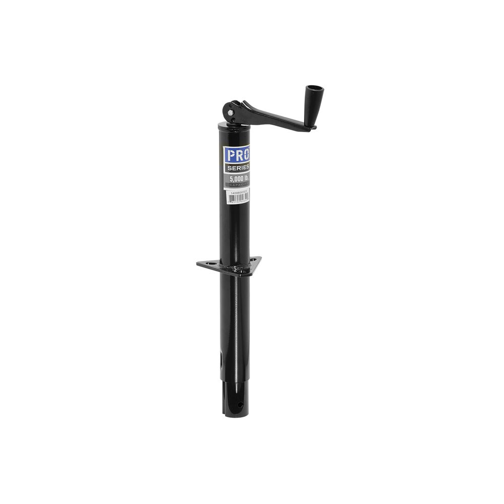 Pro Series Trailer Tongue Jack, Topwind, Manual A-Frame, 5000 Pound Capacity, 10.8 to 25.8 Inch High, Painted, Black, Steel – 1400600303