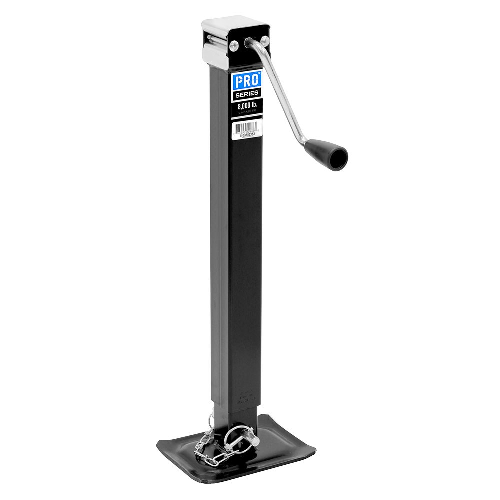 Pro Series Trailer Tongue Jack, Sidewind, Manual Square Tube Trailer Jack, 8000 Pound Capacity, 25.2 to 53.8 Inch High – 1400850383
