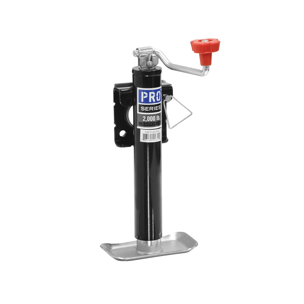 Pro Series Trailer Tongue Jack, Topwind, Manual Trailer Jack – Retaining Ring Swivel, 2000 Pound Capacity, 11 to 21 Inch High, Painted – 1401140303
