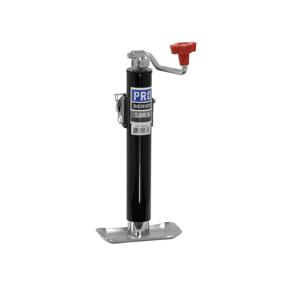 Pro Series Trailer Tongue Jack, Topwind, Manual Trailer Jack – Tubular Swivel, 5000 Pound Capacity, 11.2 to 21.2 Inch High, Painted – 1401460303