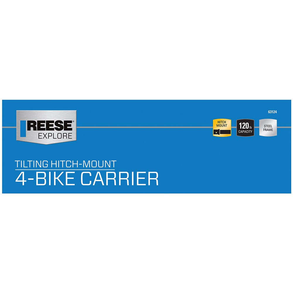 Pro Series Bike Rack, Eclipse, 2 Inch Receiver Hitch Mount, Holds 4 Bikes, Up to 120 Pound Weight Capacity, Bike Frame Clamp, Without Lock – 63124
