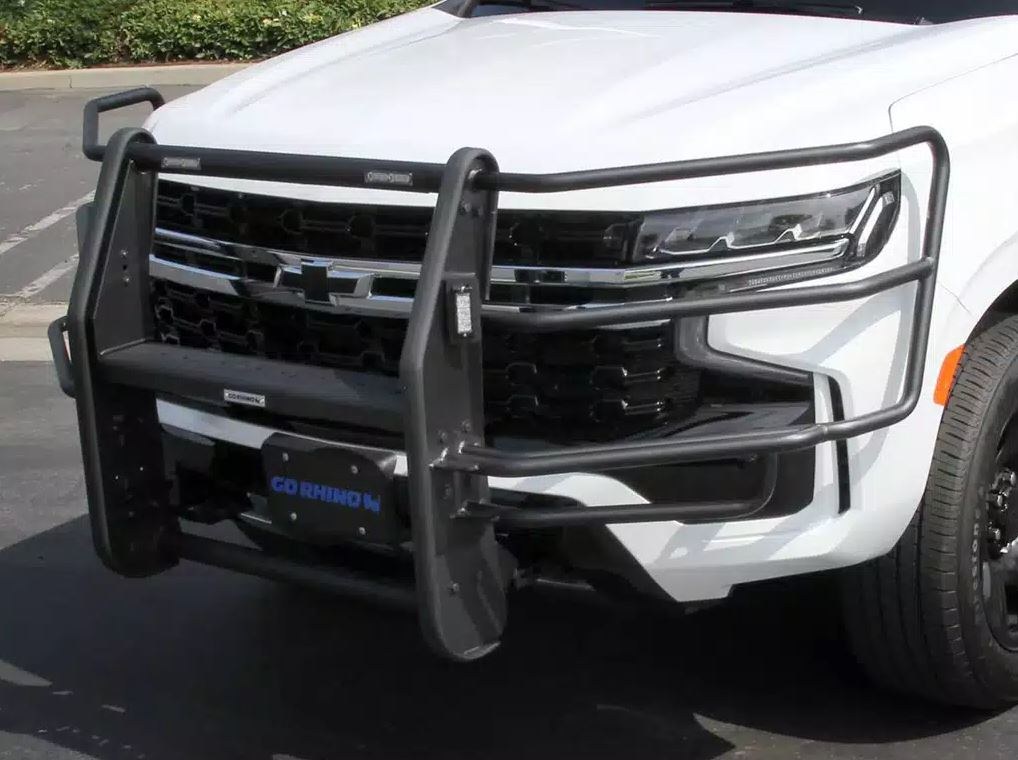Public Safty Bumper Push Bar, 5000 Series, Semi-Gloss, Black, Steel, 3 Inch Diameter, Without Wrap Around Brush Guard – 5165