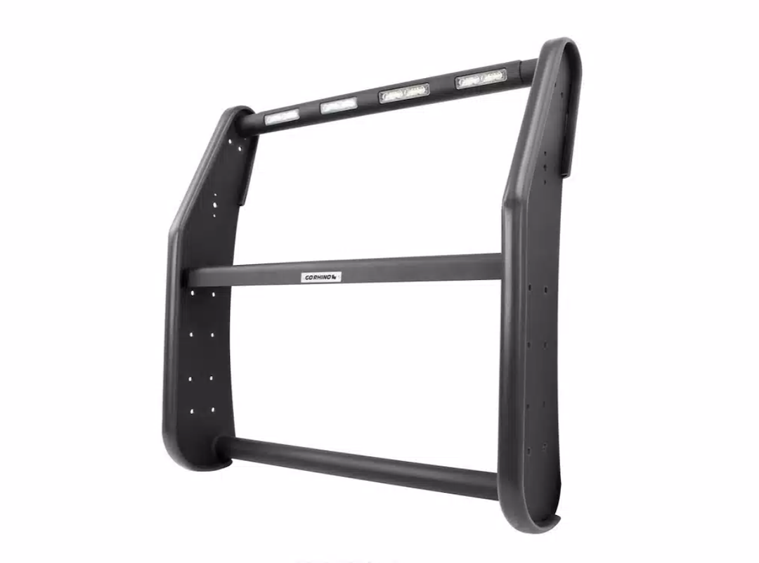 Public Safty Bumper Push Bar, Lr Series, Textured, Black, Aluminum, 2 Inch Diameter Top Bar/ 3 Inch Diameter Bottom Bar – 5165A-4L71