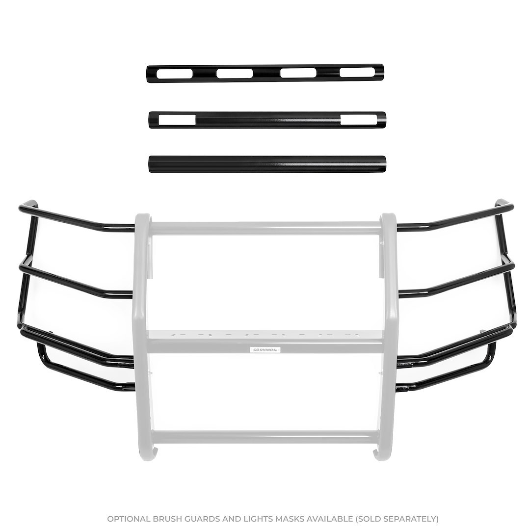 Public Safty Bumper Push Bar, Lr Series, Semi-Gloss, Black, Steel, 2 Inch Diameter, Without Wrap Around Brush Guard – 5202-F