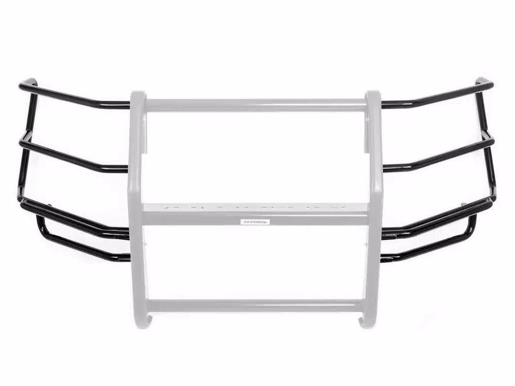 Public Safty Brush Guard, 5000 Series, Without Insert Bars, Semi-Gloss, Black, Heavy Gauge Steel, Mounts to Bumper Push Bar 5202 – 5202WHD