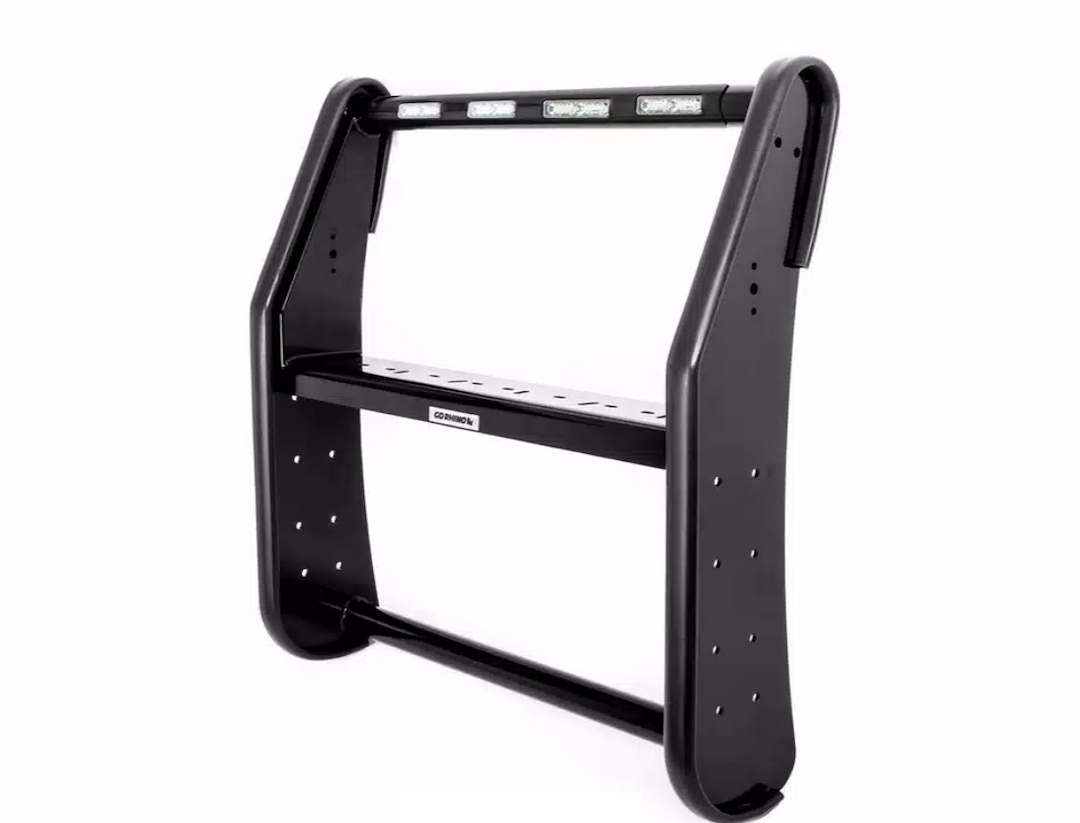Public Safty Bumper Push Bar, Lr Series, Semi-Gloss, Steel, 2 Inch Diameter, Without Wrap Around Brush Guard – 5342-4L52