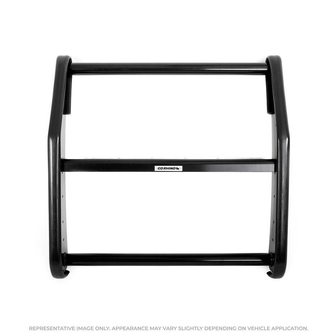 Public Safty Bumper Push Bar, 5000 Series, Semi Gloss Powder Coated, Black, Steel, Without Wrap Around Brush Guard – 5344