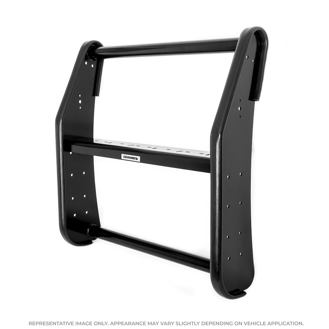 Public Safty Bumper Push Bar, 5000 Series, Semi Gloss Powder Coated, Black, Steel, Without Wrap Around Brush Guard – 5344