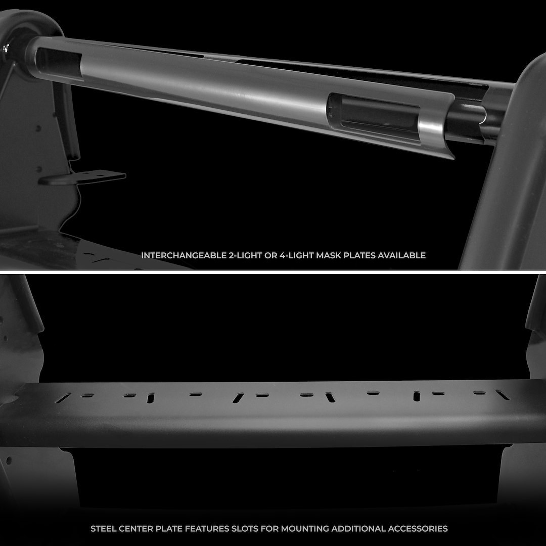 Public Safty Bumper Push Bar, Lr Series, Semi-Gloss, Black, Steel, 2 Inch Diameter, Without Wrap Around Brush Guard – 5344-2L71