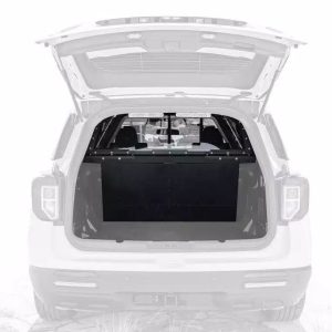 Public Safty Rear Seat Partition, Direct-Fit, With Clear Polycarbonate Window, Textured Powder Coat Steel – 5713FW