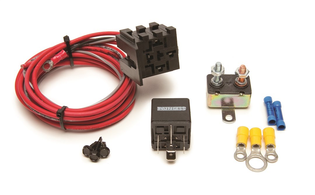 Painless Wrg Cooling Fan Relay, Universal, Single, 40 Amp, With Relay/ Relay Base/ Harness/ Circuit Breaker/ Terminals/ Mounting Hardware – 30101