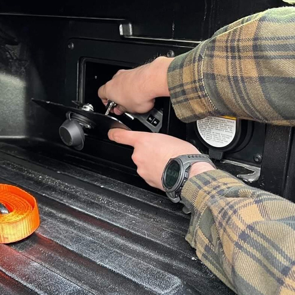 Popnlock Llc Safe, Truck Bed Safe, 3-DIAL Numbered Lock with Dust Cover, Powder Coated, Black, Steel – PL5230