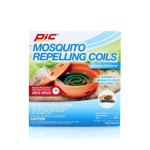 Pic Corp Mosquito Coil, Upto 5 to 7 Hours, Pyrethrins, With Terracota Coil Holder, Outdoor Use – COMBO