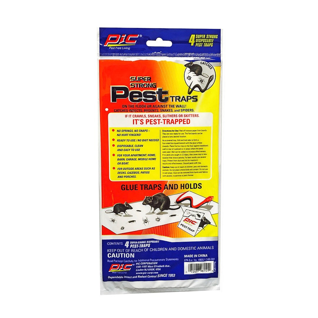 Pic Corp Pest Repellent, Use to Repel Insects/ Spiders/ Rodents/ Snakes, Glue Trap, Use at Home/ Apartment/ Barn/ Garage – GPT4