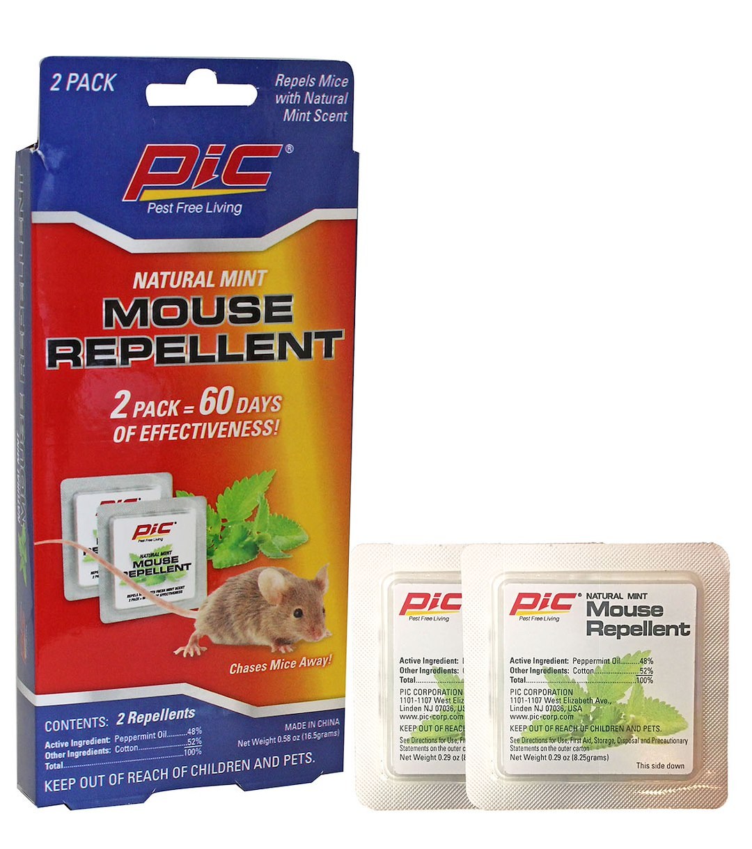 Pic Corp Pest Repellent, Use to Repel Mouse, Natural Mint – MR2