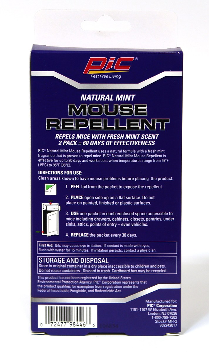 Pic Corp Pest Repellent, Use to Repel Mouse, Natural Mint – MR2