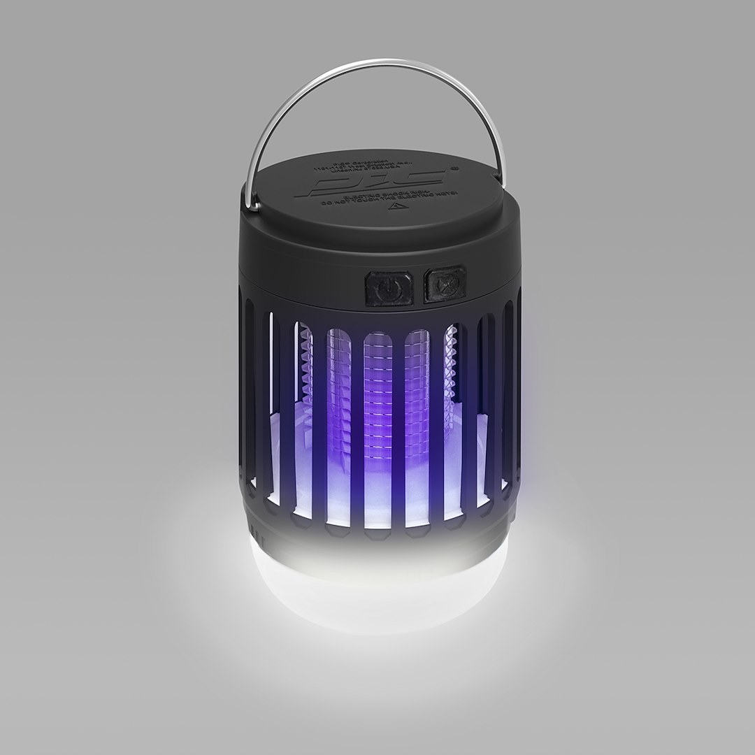 Pic Corp Bug Zapper, Use to Kill Insect, Portable Blue UV LED Lantern, Solar Powered/ USB Rechargeable, Black, With Clip, Waterproof – SOLARPLZ