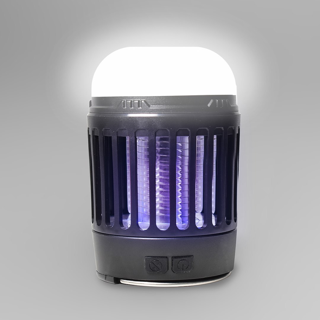Pic Corp Bug Zapper, Use to Kill Insect, Portable Blue UV LED Lantern, Solar Powered/ USB Rechargeable, Black, With Clip, Waterproof – SOLARPLZ