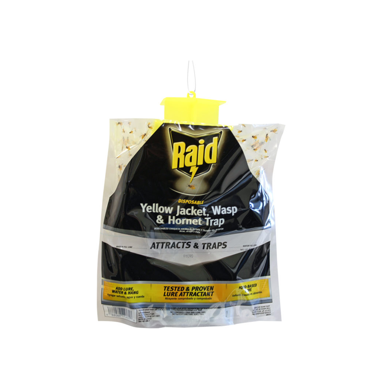 Pic Corp Pest Repellent, Raid ®, Use to Repel Insect, Wasp and Hornet Trap, Disposable Yellow Jacket, Food Based Lure – WASPBAG-RAID