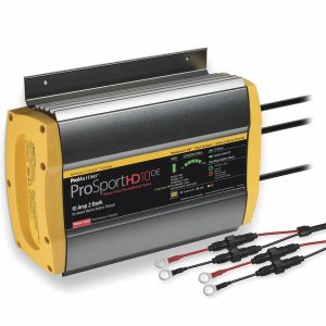 Pro Mariner Battery Charger, ProSportHD10OE Heavy Duty Recreational Series, For 12 Volt Flooded/ AGM Lead Acid/ Gel Batteries, 2 Bank Charger – 44010