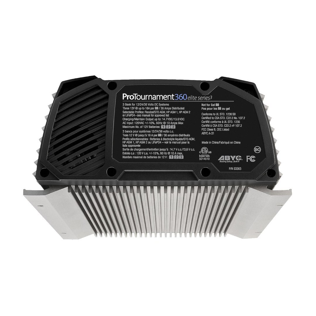 Pro Mariner Battery Charger, Protournament Elite 360 Triple, For 12 Volt Batteries, 3 Bank Charger, 120 Volt Power Supply – 53363