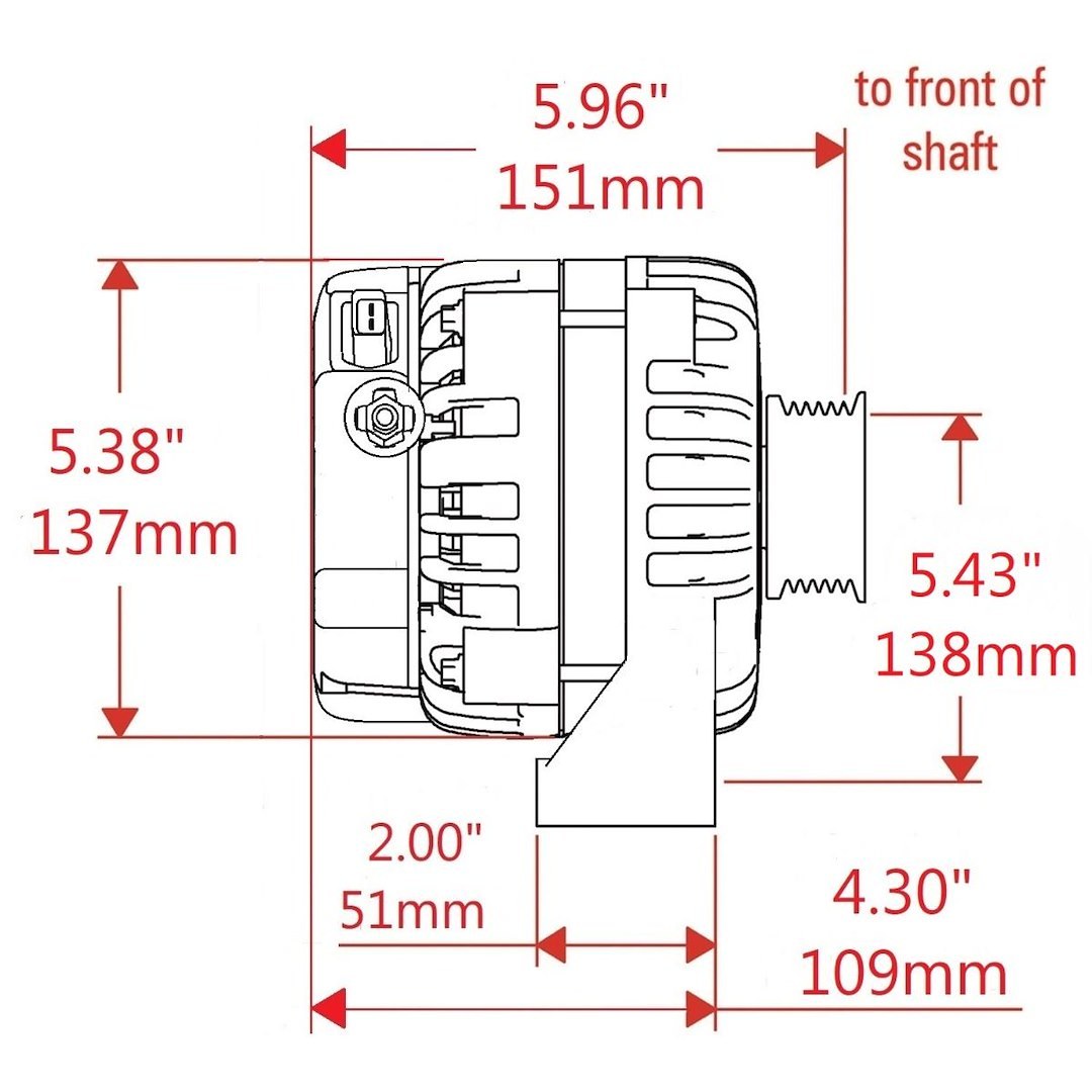 Powermaster Alternator/ Generator, Fits Ls Truck 2 Inch Offset Spools/ 5.43 Inch Mount Applications, Denso Style – 834009-4
