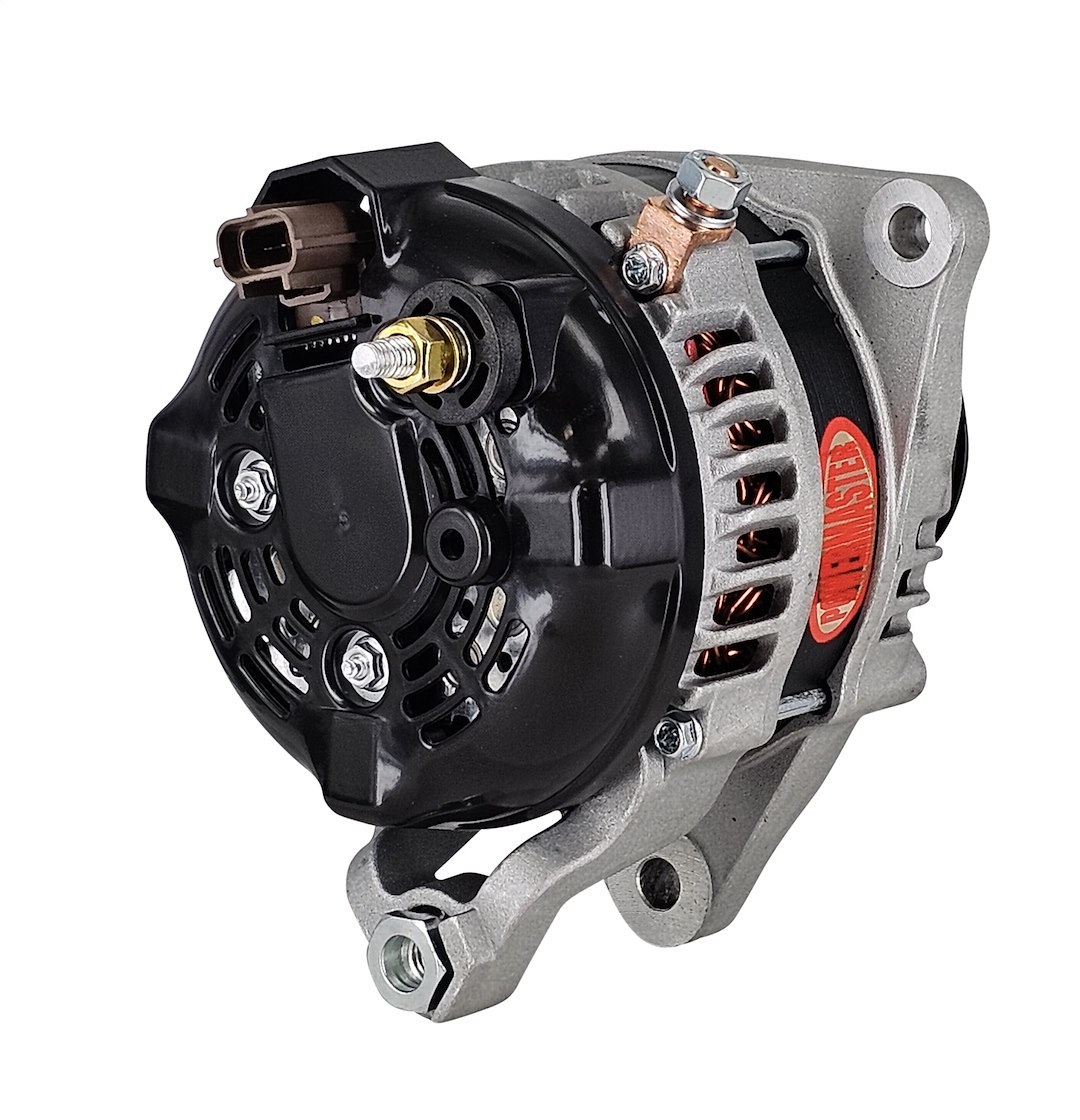 Powermaster Alternator/ Generator, Denso Style, 6-Grove Pulley, 175 Amp, Clutch Side Rear Battery Post, Rear Regulator, Natural – 841625-2R