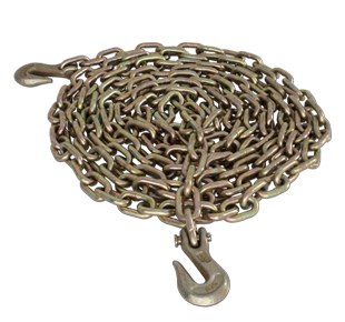 Pacific Carg Tow Chain, 20 Foot Length of 5/16 Inch Grade 70, With Grab Hooks – 31G7020B1